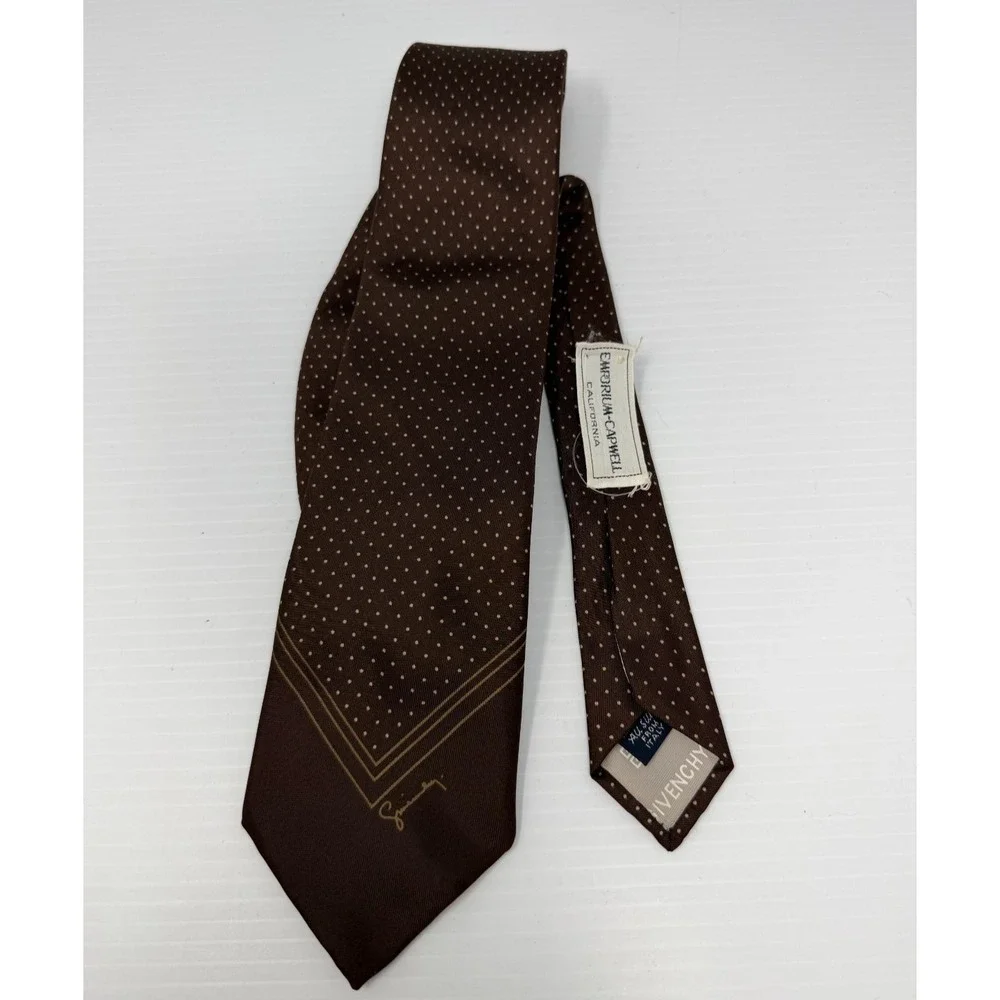 Givenchy Gentlemen Emporium Capwell Designer Tie Men's One Size Brown Polka‎ Dot